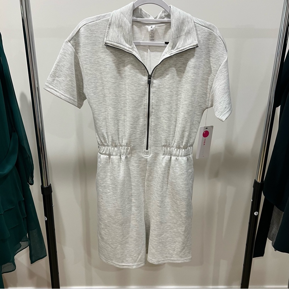 Yogalicious Light Heather Gray Zip Romper